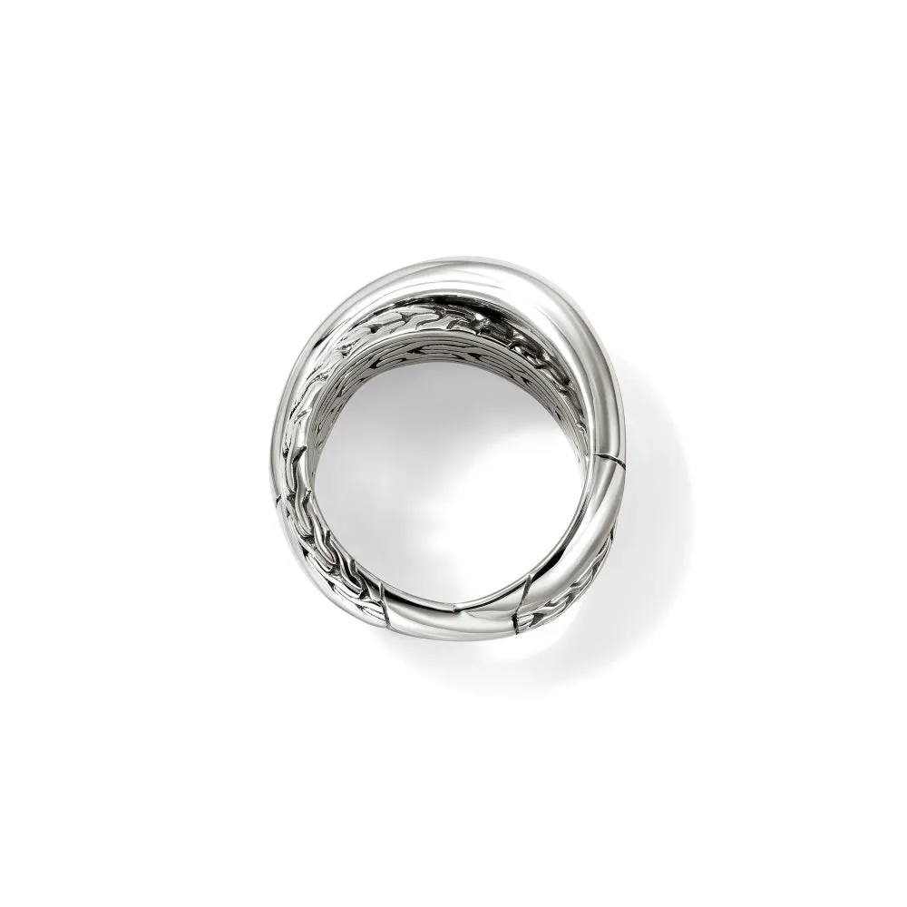 Sterling Silver Essentials Crossover Ring