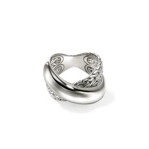 Sterling Silver Essentials Crossover Ring