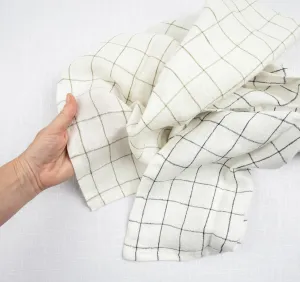 Stone Washed Linen Windowpane Napkins