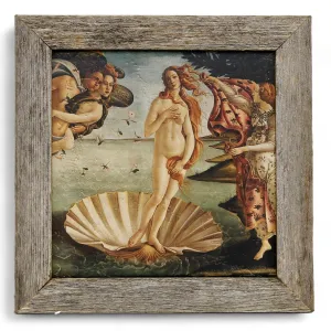 SUBLIMART: Affresco Ceramic Tile on Distressed Reclaimed Barn Wood Frame - Opera "Opera The Birth of Venus" by Sandro Botticelli