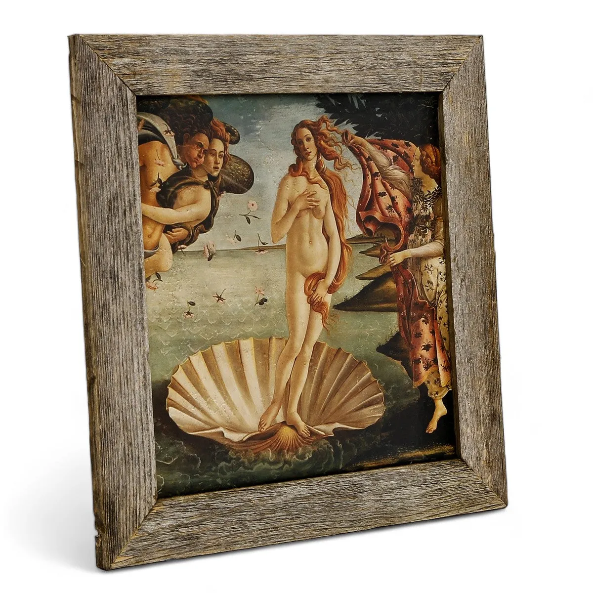 SUBLIMART: Affresco Ceramic Tile on Distressed Reclaimed Barn Wood Frame - Opera "Opera The Birth of Venus" by Sandro Botticelli