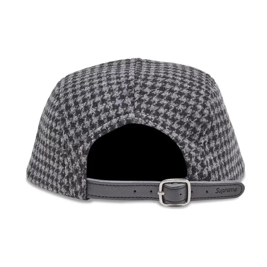 Supreme Plaid Wool Camp Cap Black