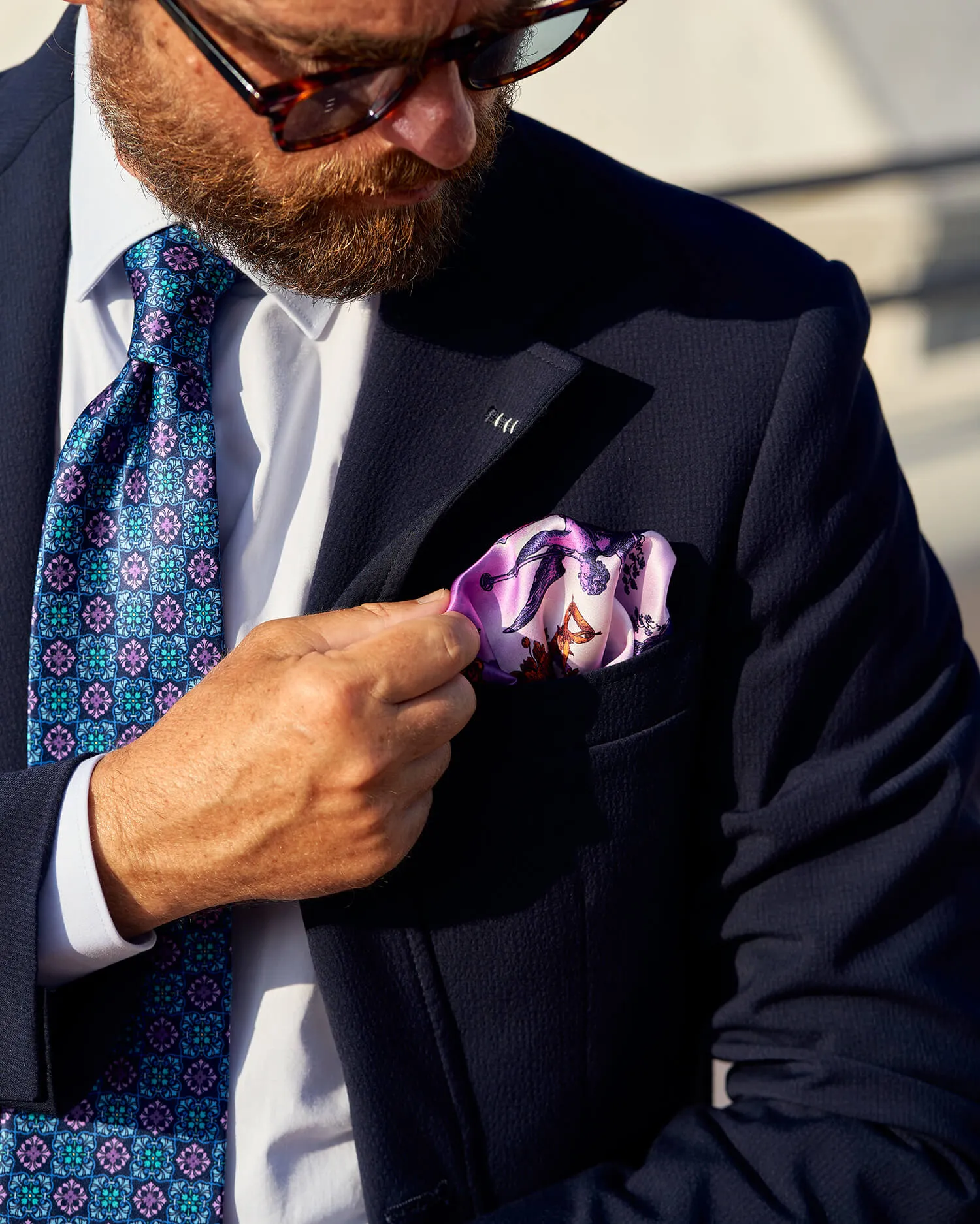 The Prince Blue and Purple Duchesse Silk Tie