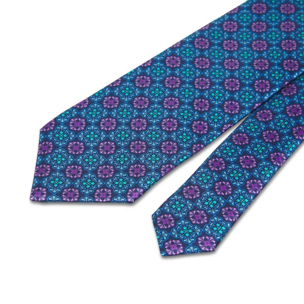 The Prince Blue and Purple Duchesse Silk Tie