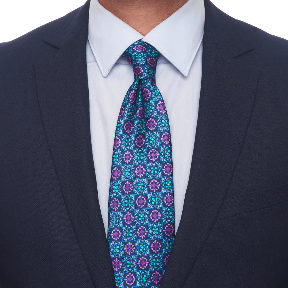 The Prince Blue and Purple Duchesse Silk Tie