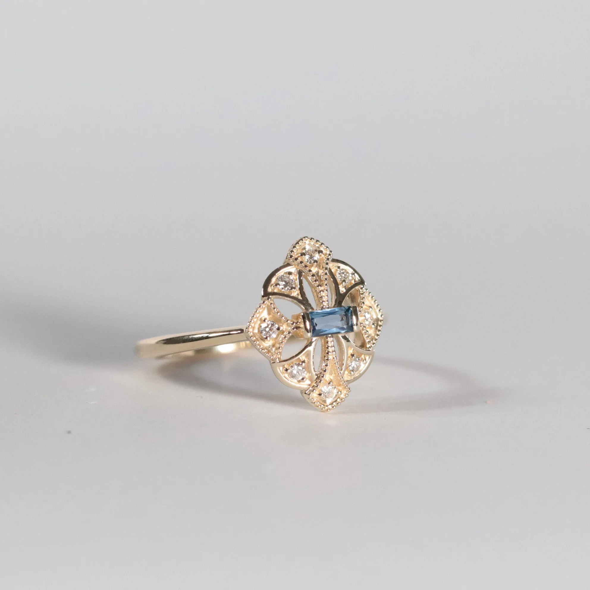 Vintage Style Yogo Sapphire Ring