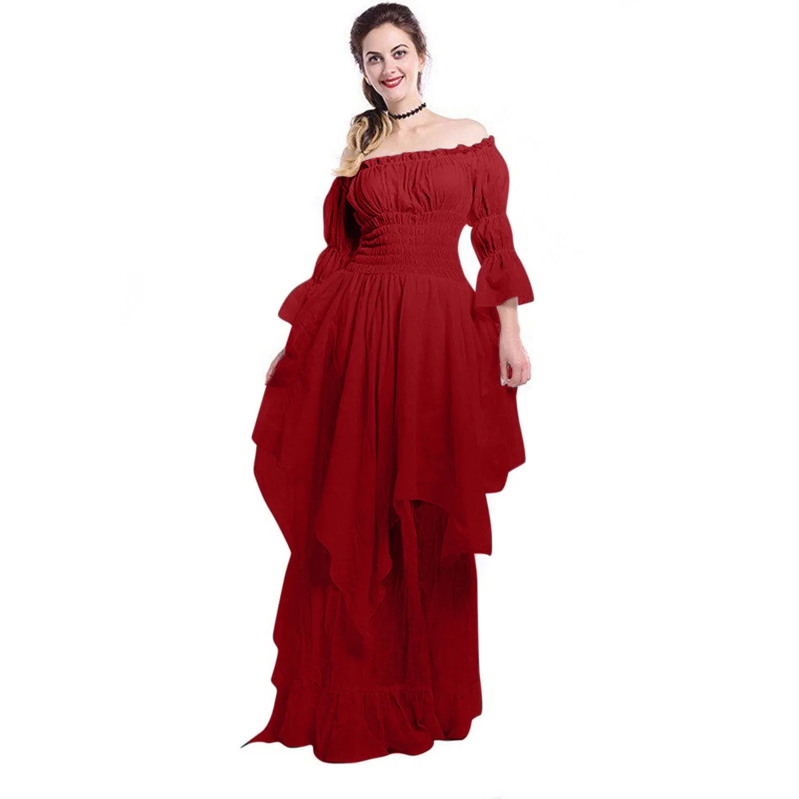 Women's Victorian Renaissance Costume Witch Medieval Wedding Dress