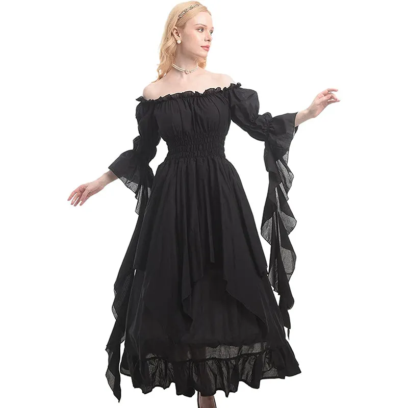 Women's Victorian Renaissance Costume Witch Medieval Wedding Dress